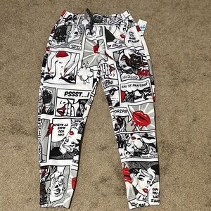 Drill Clothing Sweatpants in White, Red & black